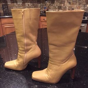 Tan leather calf height boot